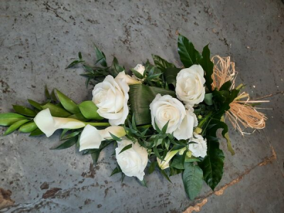 Classic Tied Sheaf - A timeless tied sheaf in elegant white tones, lovingly arranged as a heartfelt expression of sympathy and remembrance.